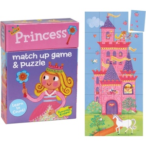 image:imagePeaceable Kingdom Press Princess 2in1 Match Up Memory Game amp Floor Puzzle 24 Piece