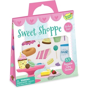 image:imagePeaceable Kingdom Reusable Sticker Totes Sweet Shoppe  2 Sticker Scenes amp Over 80 Reusable Cling Stickers in a Carry Tote  Great for Trips Errands amp on the go  Fun Quiet time Activity for Kids