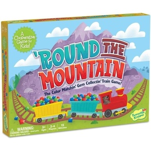 image:imagePeaceable Kingdom Round the Mountain Cooperative Board Game for Kids  Color Matching Train Game with Wooden Pieces No Reading Required Ages 3 24 Players