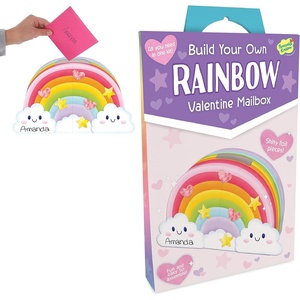 image:imagePeaceable Kingdom Valentines Box for Kids Valentines Day Box Kit for Valentines Cards for Kids Classroom  Rainbow Mailbox KitRainbow Mailbox Kit