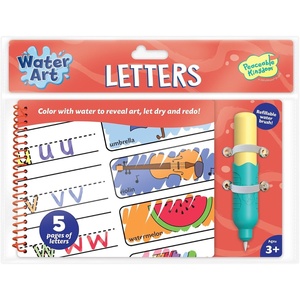 image:imageWater Art Book Letters Reusable Aqua Brush Activity Pad Mess Free Creative Play Fine Motor Skill Practice Alphabet Learning Gift for Kids Age 3