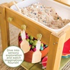 image:imageMindWare Sensory Sprouts Sensory Table Sturdy Wooden Activity Table with 3 Sensory Bins Cups and Hooks for Tactile Play Indoor or Outdoor Use for Kids Ages 3 Sensory Play Gift for Kids