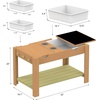 image:imageMindWare Sensory Sprouts Sensory Table Sturdy Wooden Activity Table with 3 Sensory Bins Cups and Hooks for Tactile Play Indoor or Outdoor Use for Kids Ages 3 Sensory Play Gift for Kids
