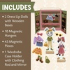 image:imagePeaceable Kingdom Magnetic Dress Up Cozy Critters Playset 56Piece Magnetic Dress Up Set with Bunny amp Kitty Dolls Wardrobe Case with Clothing Rod amp Hangers Pretend Play Toy for Kids Ages 3