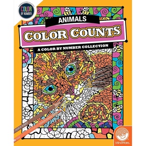 image:imageMindWare Color by Number Color Counts Animals  AnimalThemed Coloring Book for Kids and Adults 22 HiddenImage Designs Ages 6 and Up