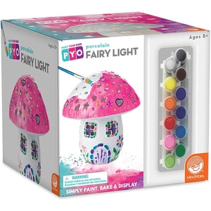 image:imageMindWare Paint Your Own Fairy Mushroom House Light  Craft Kit Includes 2 Tea Lights Paint Brushes and Instruction Guide