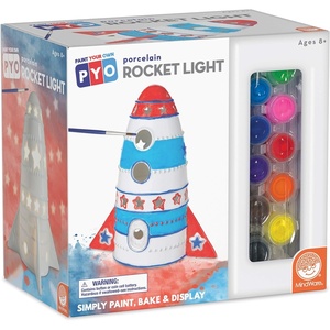 image:imageMindWare Paint Your Own Porcelain Rocket Light with 2 Tea Lights 12 Paints amp 2 Brushes  Creative paintable Pottery Crafts amp Gift Kits for Kids