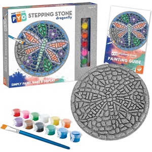 image:imageMindWare Paint Your Own Stepping Stone Dragonfly  Paint Your Own Stepping Stones for Kids Craft Kit Includes Paint Brushes and Instructions