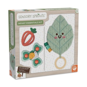 image:imageMindWare Sensory Sprouts Infant Essentials Set  Baby Sensory Toys for Ages 3 Months  Crinkle Paper with Ribbons Teether and Spinner  Tactile Play amp Development  Montessori Toys