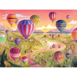 image:imagePeaceable Kingdom Hot Air Ballon Pass Along Puzzle 500 Pieces with Log on Box  Large Jigsaw Puzzle Gift for Kids amp Teens Ages 8  Hot Air Balloons