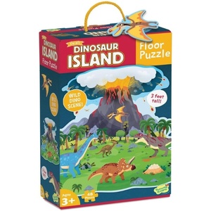image:imagePeaceable Kingdom Jumbo Dinosaur Floor Puzzle 48 Pieces  Large Jigsaw Puzzle Gift for Toddlers and Kids Ages 5  Shiny Dinosaur Island