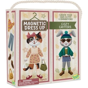image:imagePeaceable Kingdom Magnetic Dress Up Cozy Critters Playset 56Piece Magnetic Dress Up Set with Bunny amp Kitty Dolls Wardrobe Case with Clothing Rod amp Hangers Pretend Play Toy for Kids Ages 3