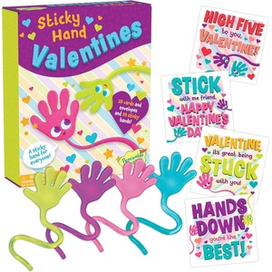 image:imagePeaceable Kingdom Valentines Cards for Kids Classroom Set of 28 Valentines Day Gifts  Sticky Hands