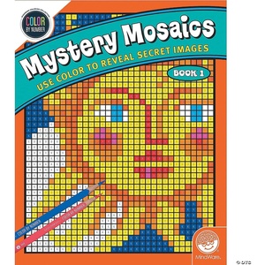 image:imageMindWare Color by Number Mystery Mosaics Book 1 Multi Color  Peelandplace sticker mosaics that reveal a hidden pictureBook 1