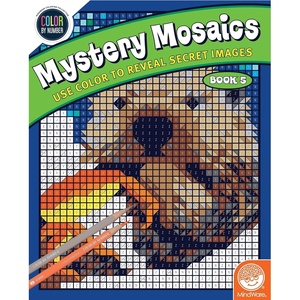 image:imageMindWare Color by Number Mystery Mosaics Book 1 Multi Color  Peelandplace sticker mosaics that reveal a hidden pictureBook 5